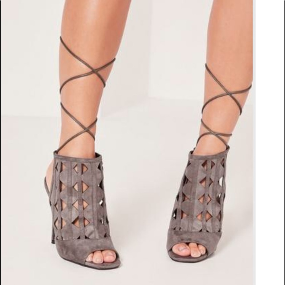 New grey heels. With straps